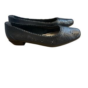 a.n.a Navy Leather Cap Toe Loafers